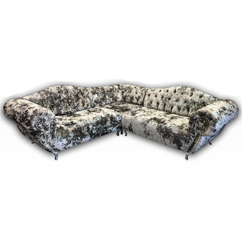 Barrington Corner Sofa Lustro Velvet - Various Colours - The Furniture Mega Store 