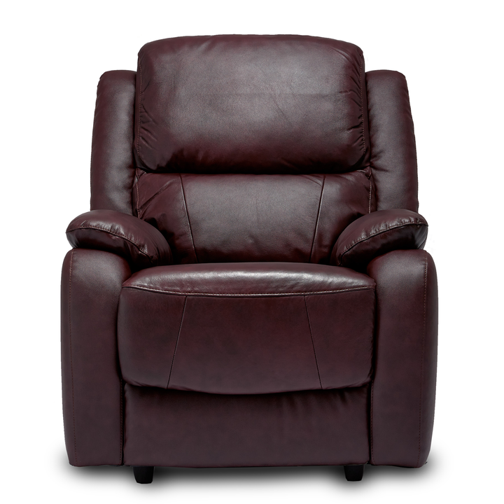 Emblem Leather Manual Recliner Armchair - Choice Of Colours - The Furniture Mega Store 