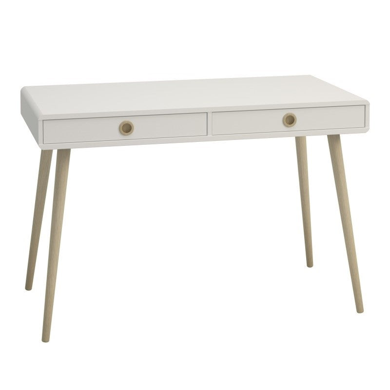 Softline 2 Drawer Desk / Dressing Table - White - The Furniture Mega Store 