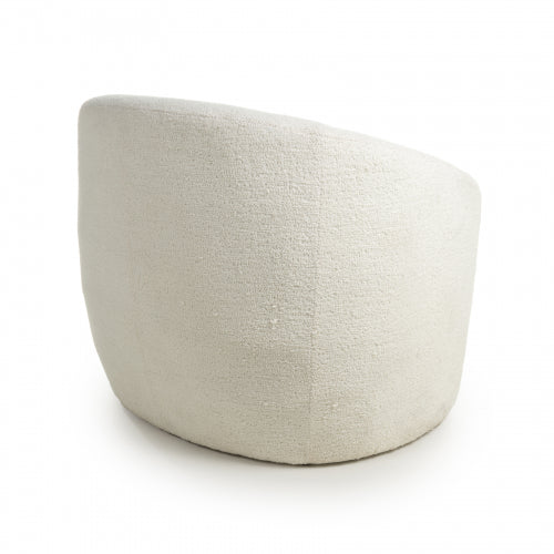 Vanilla White Boucle Accent Tub Chair - The Furniture Mega Store 