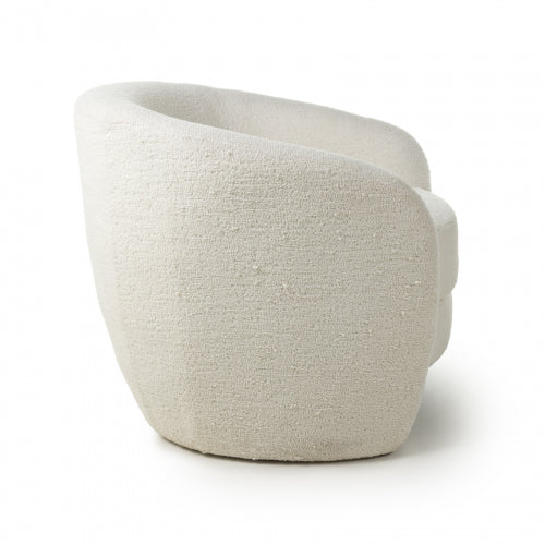 Vanilla White Boucle Accent Tub Chair - The Furniture Mega Store 