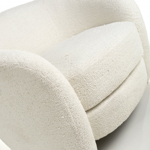 Vanilla White Boucle Accent Tub Chair - The Furniture Mega Store 