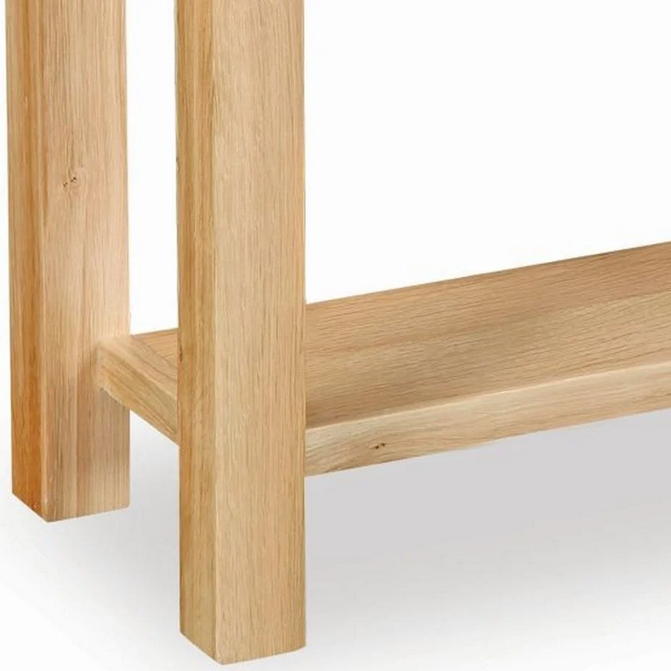 Bevel Natural Solid Oak 2 Drawer Console Table - The Furniture Mega Store 