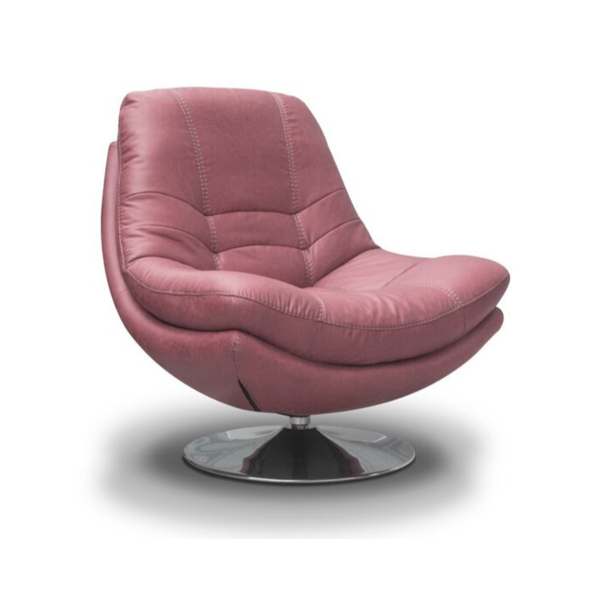 Luxe Fabric & Chrome Swivel Chair - Choice Of Colours - The Furniture Mega Store 