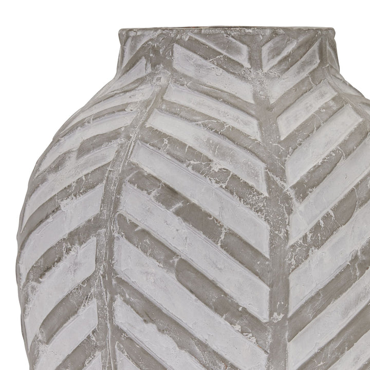 Bloomville Chevron Patterned Stone Vase