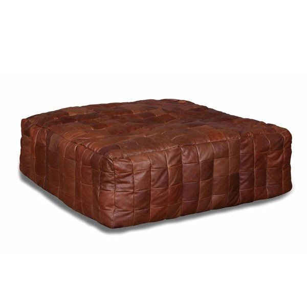 Large Vintage Leather Slab Bean Bag - The Furniture Mega Store 