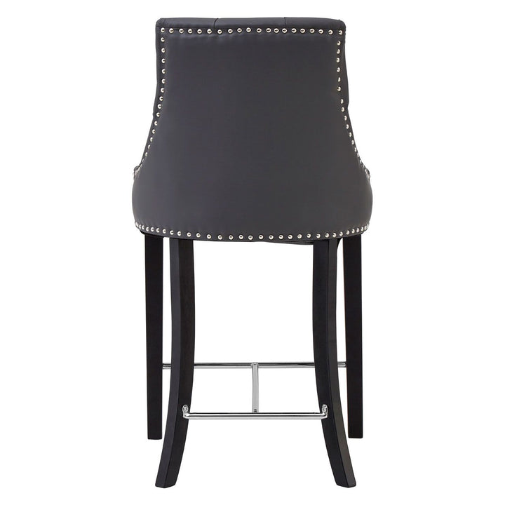 Regents Park Bar Chair - Grey Leather - The Furniture Mega Store 