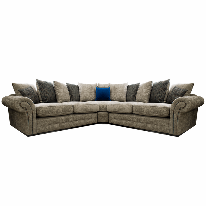 Morland Corner Sofa - Pillow Back or Classic Back - Choice Of Fabrics - The Furniture Mega Store 