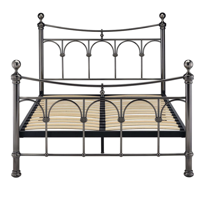 Annabelle 4'6 Double Bed - Antique Nickel - The Furniture Mega Store 