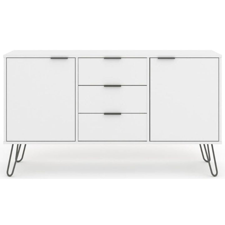 Augusta White Medium Sideboard with Hairpin Legs - The Furniture Mega Store 