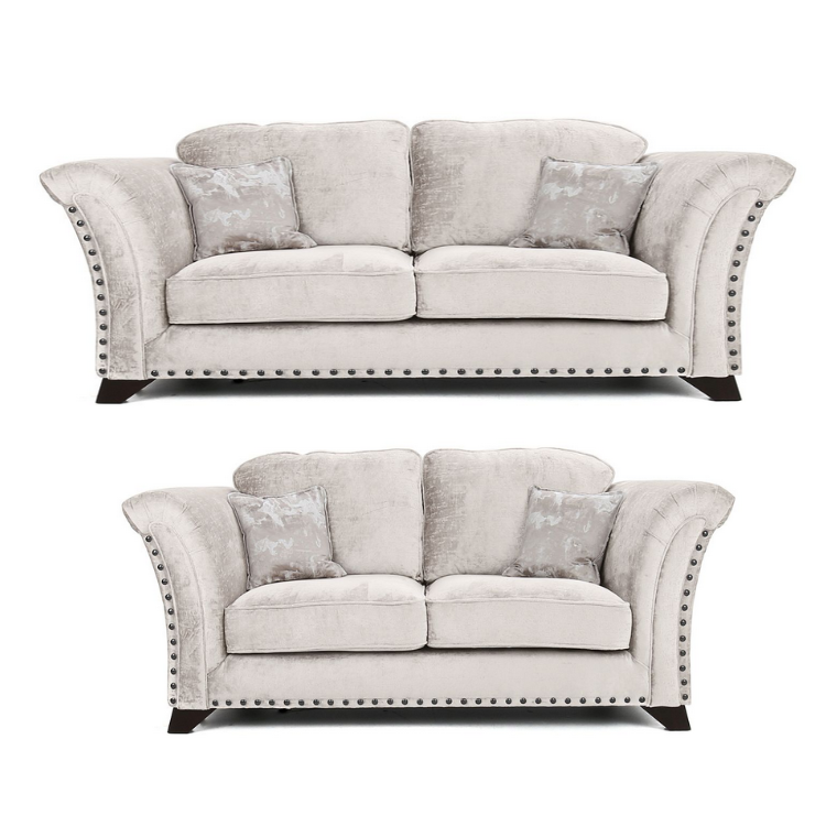 Vesper 3 Seater & 2 Seater Sofa Set - Choice Of Scatter or Standard Back & Fabrics - The Furniture Mega Store 