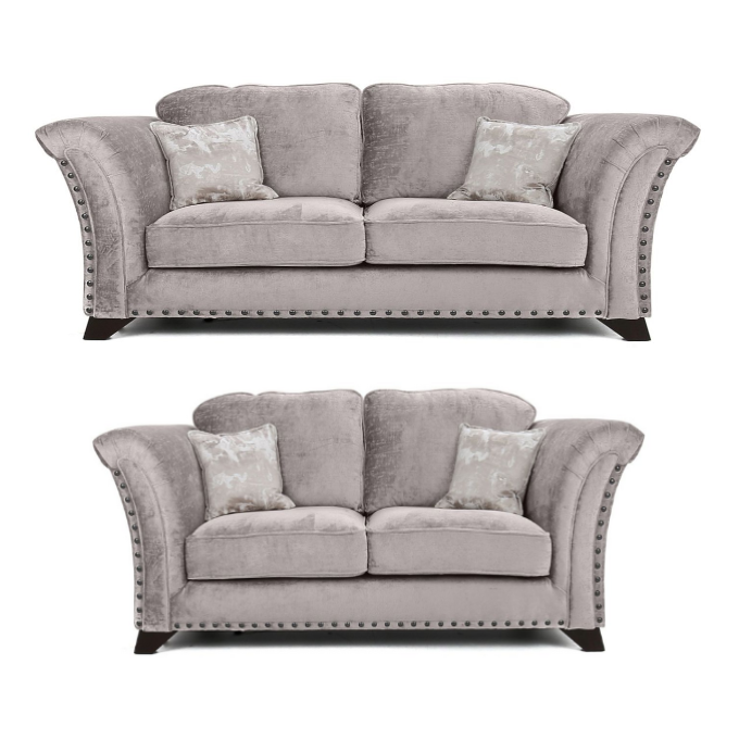 Vesper 3 Seater & 2 Seater Sofa Set - Choice Of Scatter or Standard Back & Fabrics - The Furniture Mega Store 