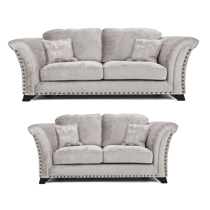 Vesper 3 Seater & 2 Seater Sofa Set - Choice Of Scatter or Standard Back & Fabrics - The Furniture Mega Store 