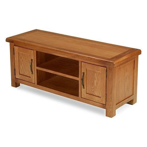 Earlswood Solid Oak Widescreen TV Cabinet - The Furniture Mega Store 