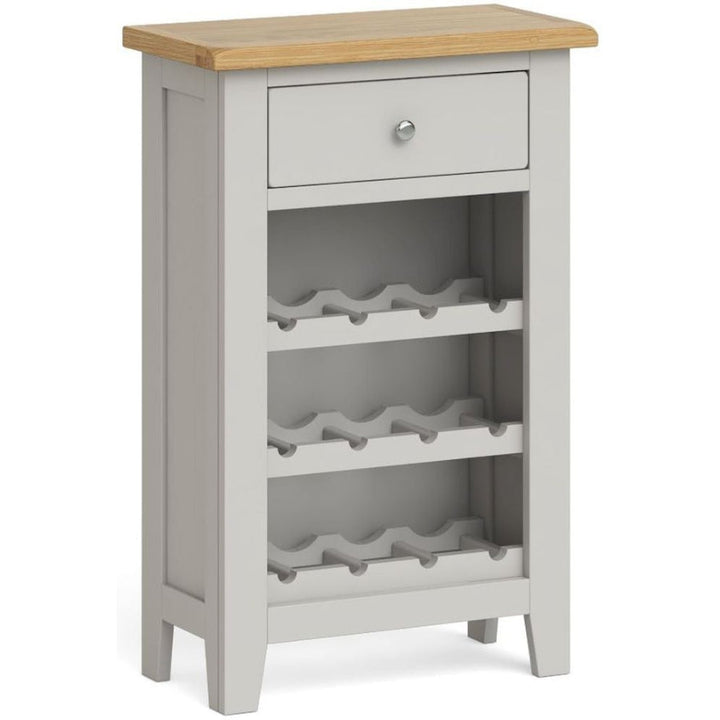 Cross Country Grey and Oak 1 Drawer Wine Cabinet - The Furniture Mega Store 