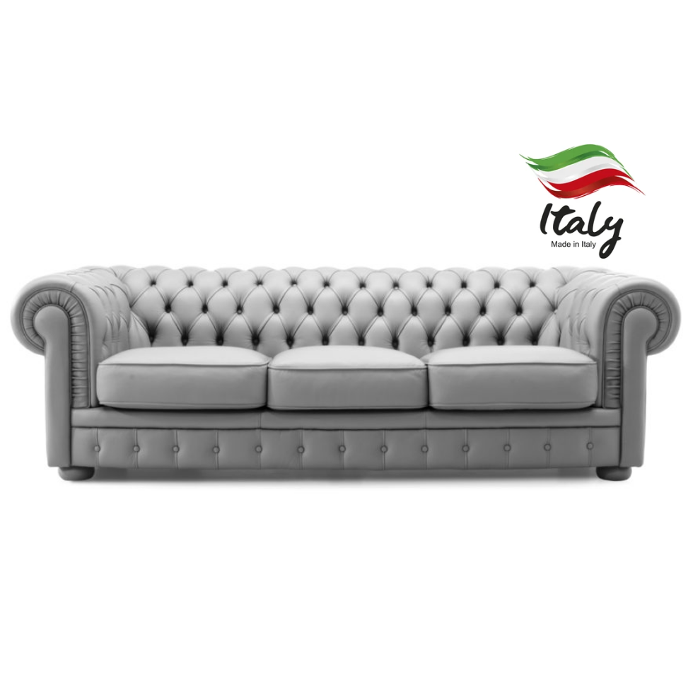 Victoria Italian Leather Chesterfield Sofa Collection - Choice Of Leathers - The Furniture Mega Store 