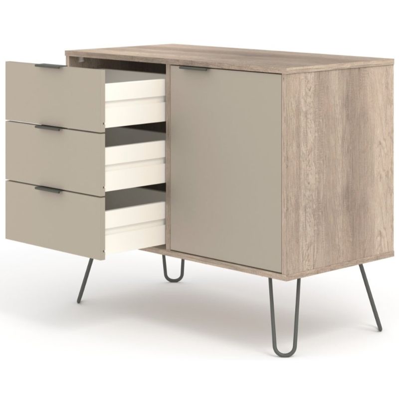 Augusta Driftwood Small Sideboard with Hairpin Legs - The Furniture Mega Store 