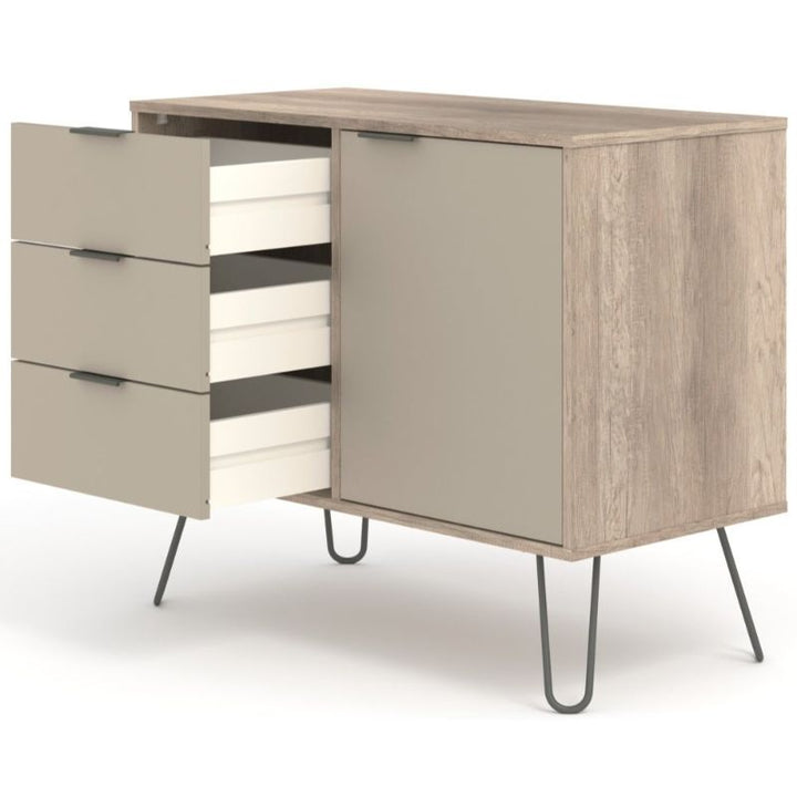 Augusta Driftwood Small Sideboard with Hairpin Legs - The Furniture Mega Store 