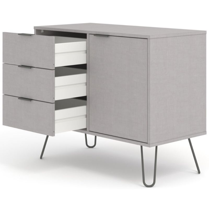 Augusta Grey Small Sideboard with Hairpin Legs - The Furniture Mega Store 