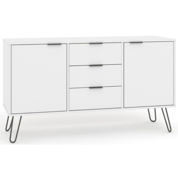 Augusta White Medium Sideboard with Hairpin Legs - The Furniture Mega Store 