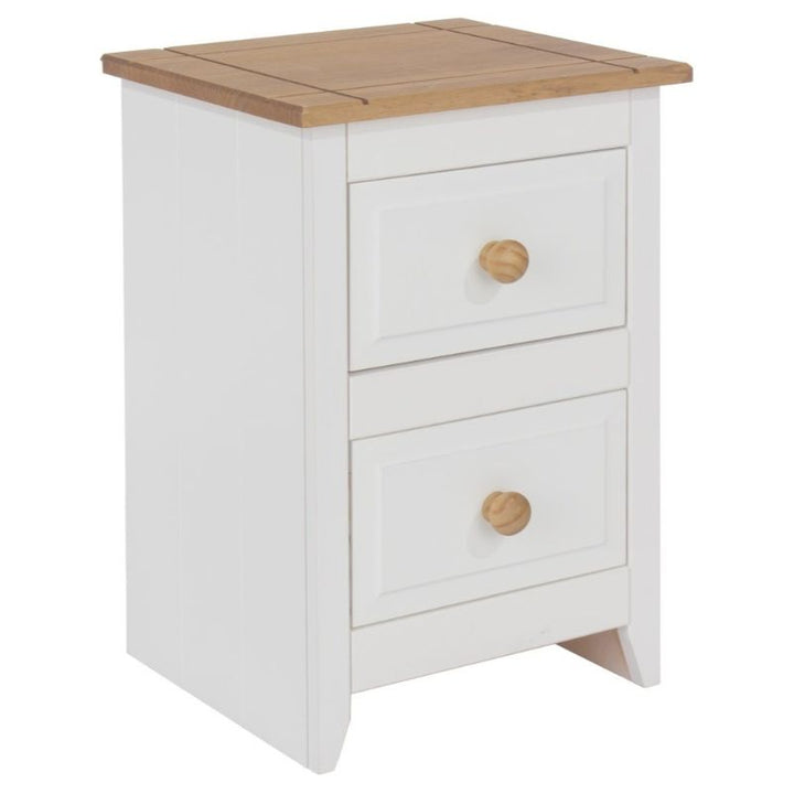 Capri White Petite Bedside Cabinet - The Furniture Mega Store 