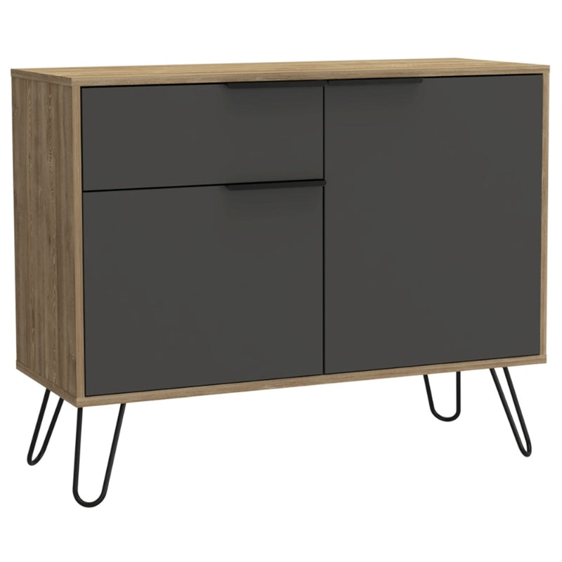 Vegas Grey Melamine Small Sideboard with Hairpin Legs - The Furniture Mega Store 