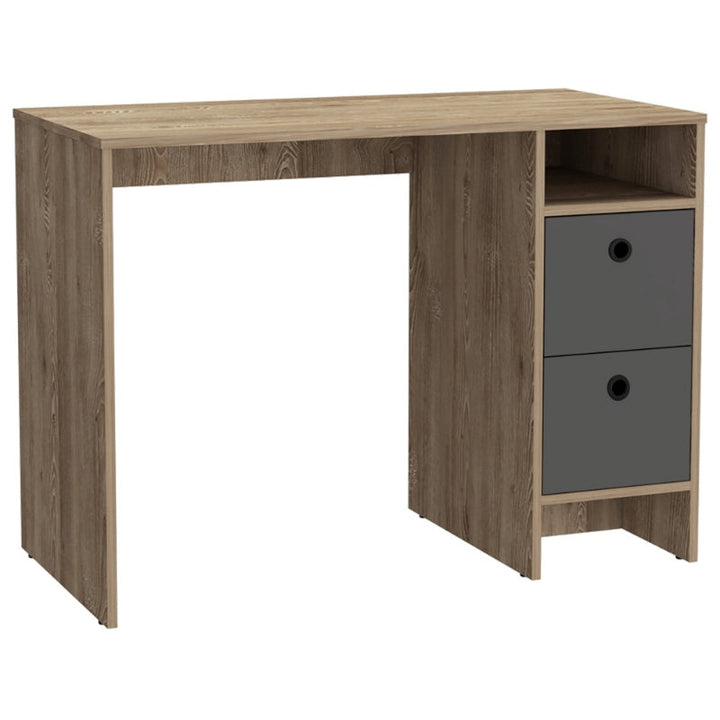 Vegas Grey Melamine Office Desk with 2 Drawers - The Furniture Mega Store 