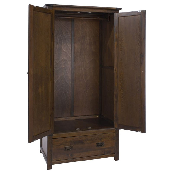 Boston Dark Wood 90cm Combi Wardrobe - The Furniture Mega Store 