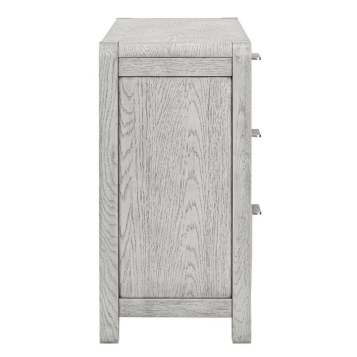 Flora Grey Washed Oak Sideboard, 140cm W with 2 Doors and 3 Drawers - The Furniture Mega Store 