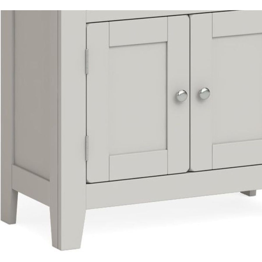 Cross Country Grey and Oak Mini Sideboard with 2 Doors for Small Space - The Furniture Mega Store 