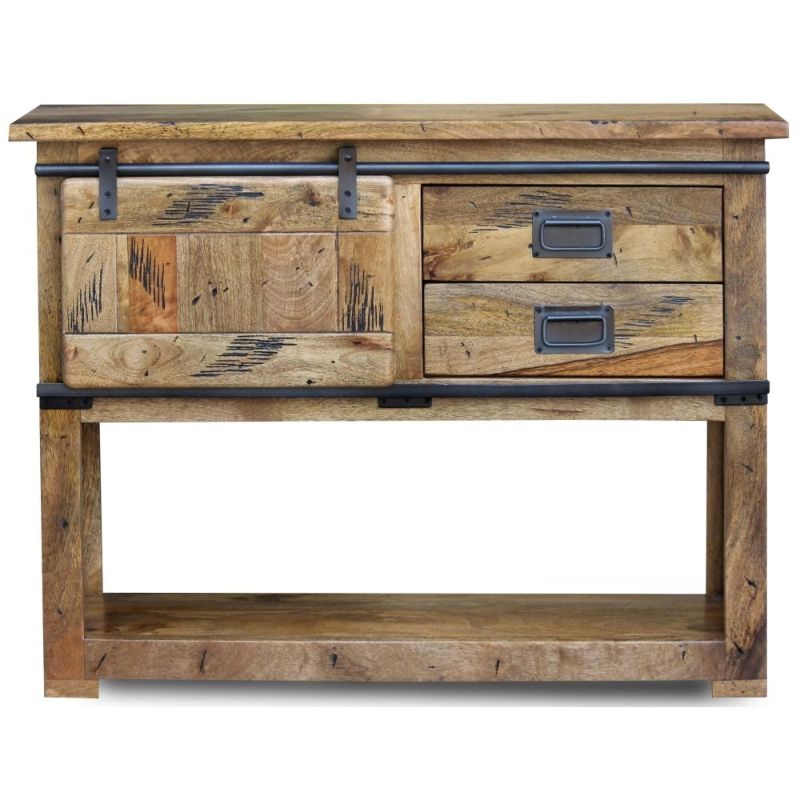 Germain Iron Works Mango Wood Console Table - The Furniture Mega Store 