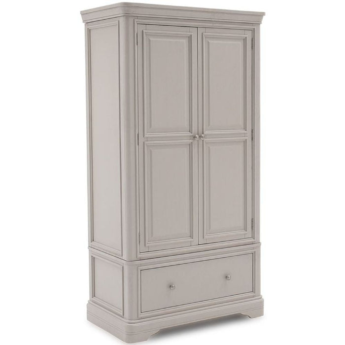 Vida Living Mabel Taupe Painted 2 Door Wardrobe - The Furniture Mega Store 