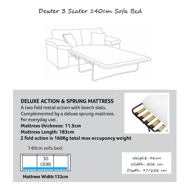 Dexter Sofa Bed Collection - Various Options - The Furniture Mega Store 