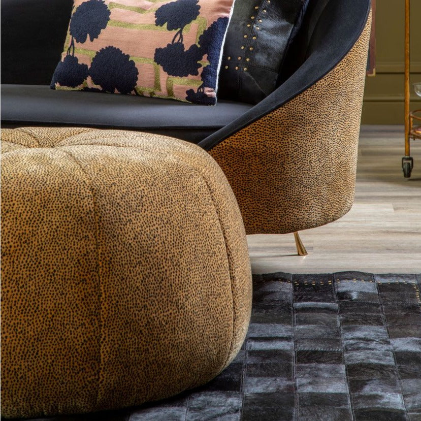 Manhattan Leopard Print Pouffe - The Furniture Mega Store 