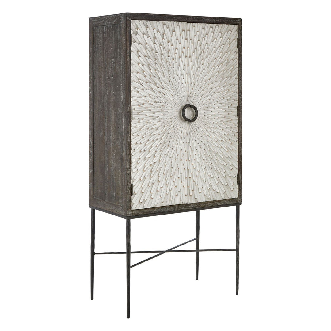 Esmae Metallic Toned Cocktail Cabinet - The Furniture Mega Store 