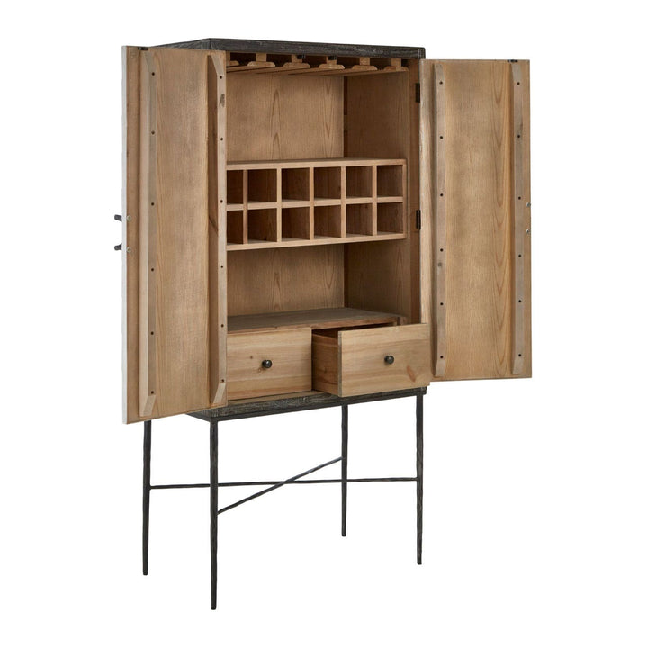 Esmae Metallic Toned Cocktail Cabinet - The Furniture Mega Store 