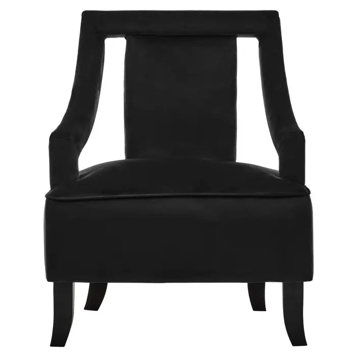 Faye Black Velvet Accent Chair - The Furniture Mega Store 