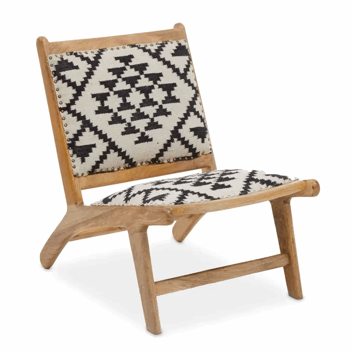 Berber Style Mango Wood Accent Chair - The Furniture Mega Store 