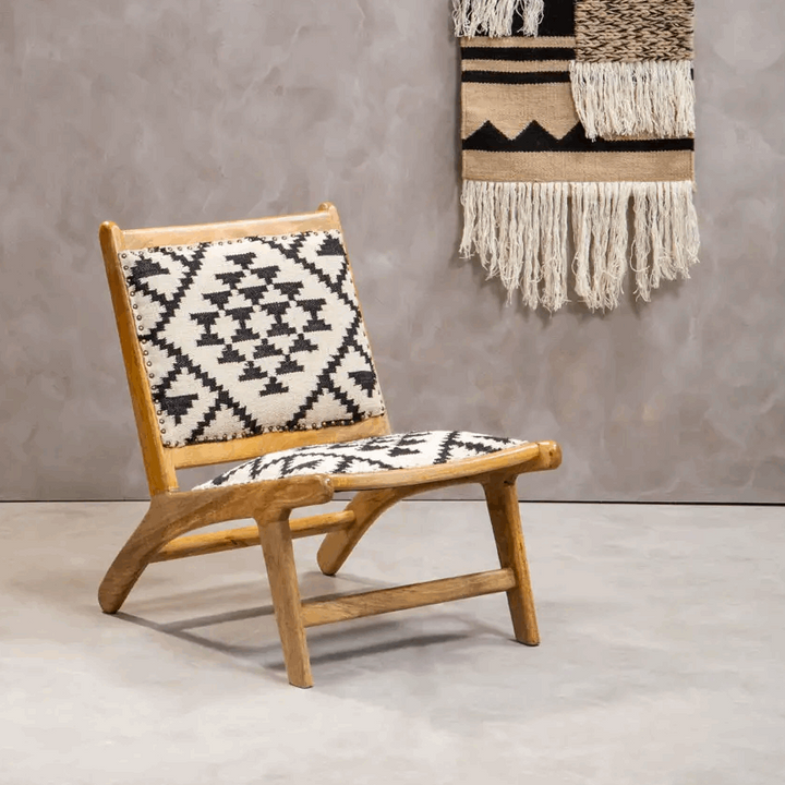 Berber Style Mango Wood Accent Chair - The Furniture Mega Store 