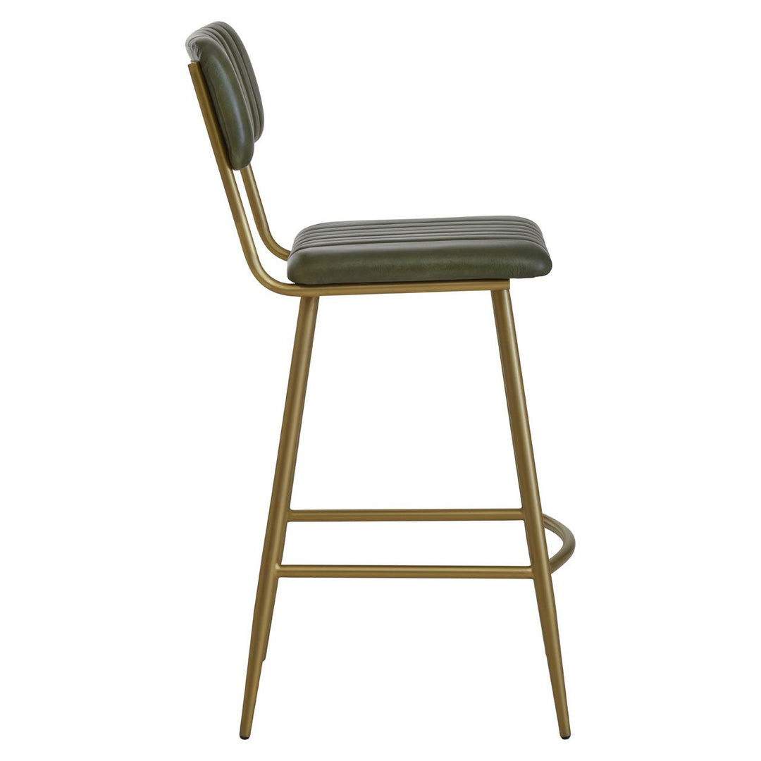 Buffalo Green Leather Angular Bar Stool - The Furniture Mega Store 