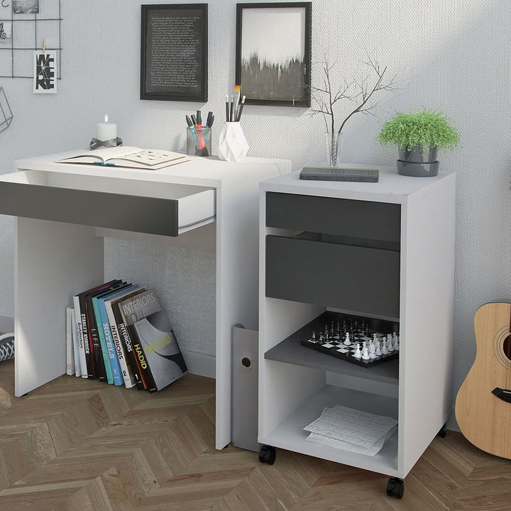 Mobile 2 Drawers 1 Shelf File Cabinet