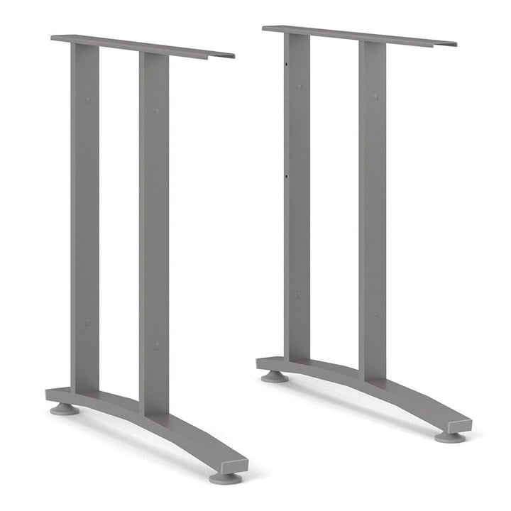 Pria Black Woodgrain Desk 120cm - Black & Silver Grey steel Legs