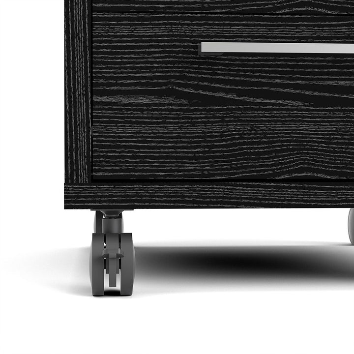 Mobile File Cabinet Black Woodgrain