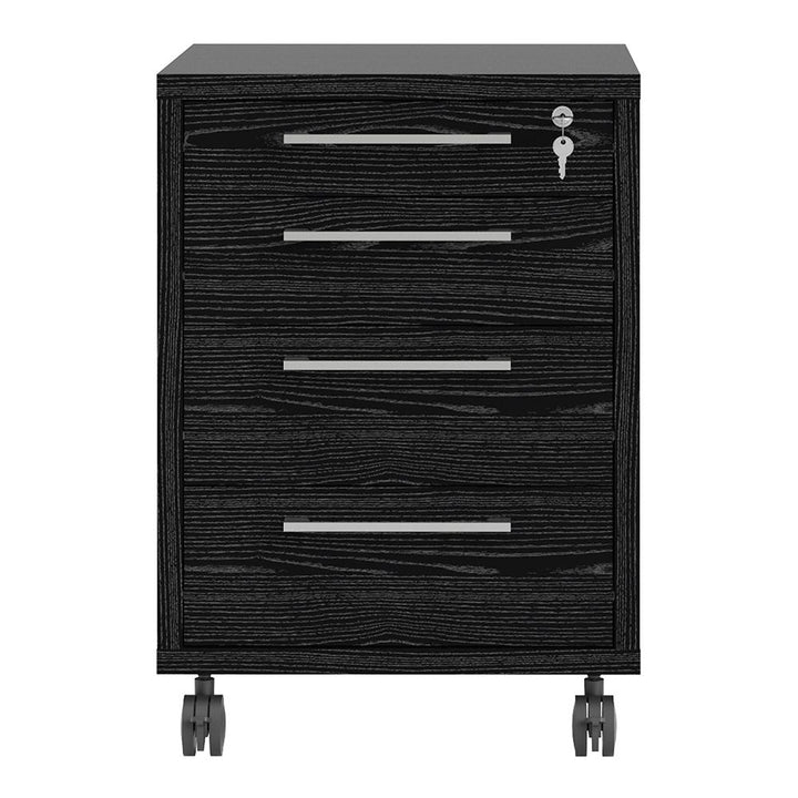 Mobile File Cabinet Black Woodgrain