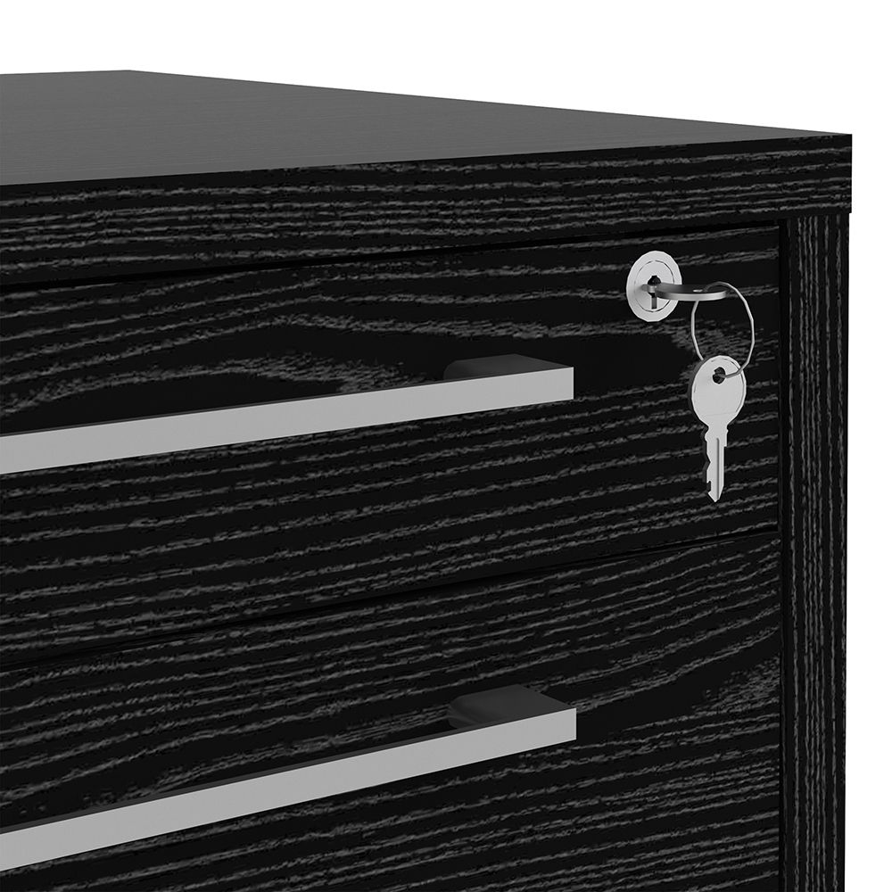 Mobile File Cabinet Black Woodgrain