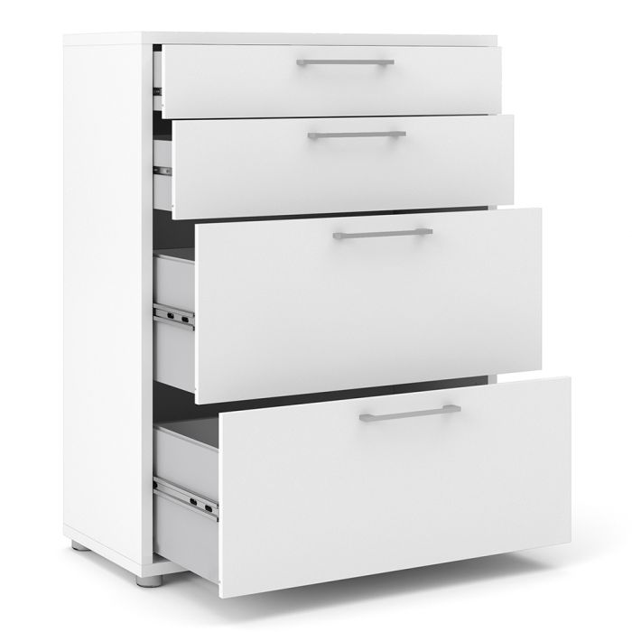 White Office Storage Cabinet 2 Drawers Over 2 File Drawers