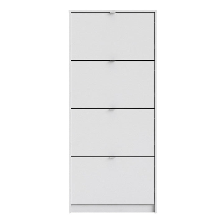 Shoe Cabinet 4 Door Matt White - The Furniture Mega Store 