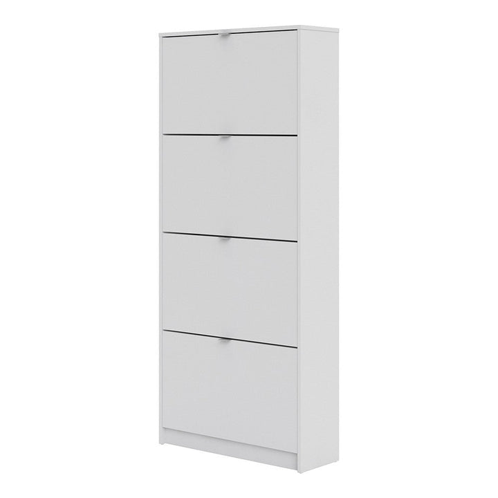 Shoe Cabinet 4 Door Matt White - The Furniture Mega Store 