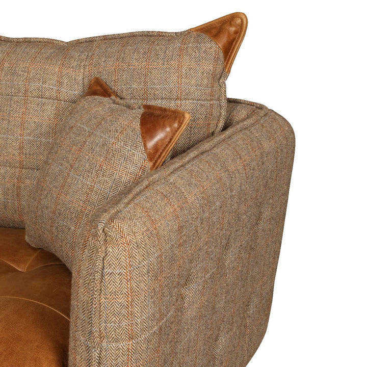 Regent Harris Tweed & Vintage Leather Sofa Collection - The Furniture Mega Store 