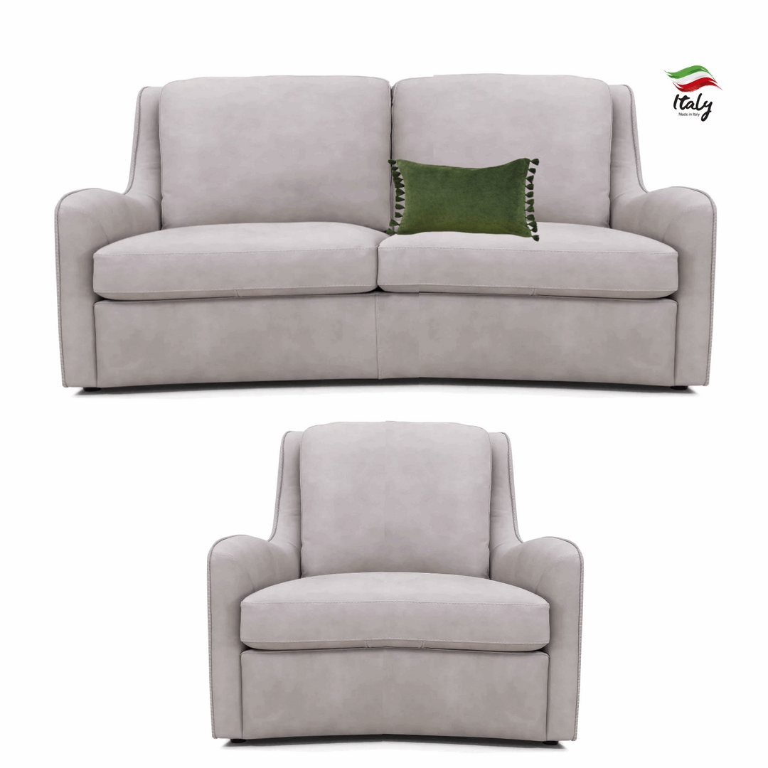 Astoria Italian Leather 2.5 Seater Sofa & Armchair Set - The Furniture Mega Store 